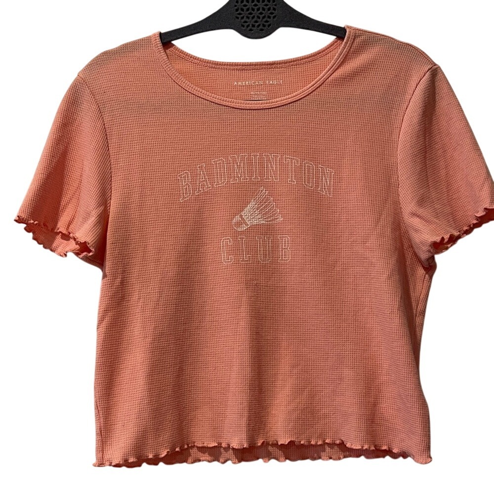 American Eagle Outfitters Coral‎ Peach Badminton Club T Shirt XL